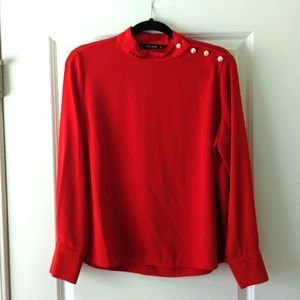 Unique Zara pearl detailed blouse